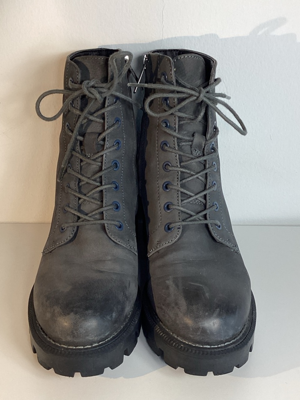 Women’s Sam Edelman Garret Leather Moonlight Combat Boots, lug sole
